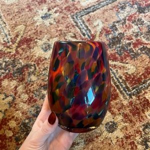 Glass candle holder
